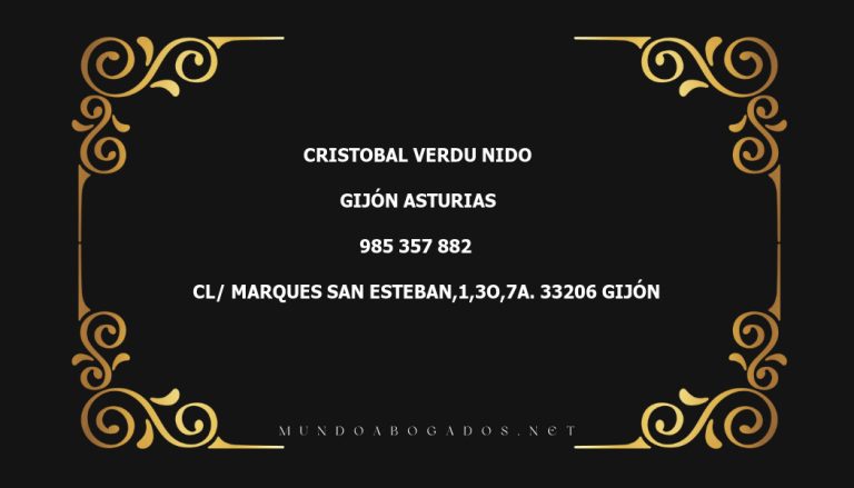 abogado Cristobal Verdu Nido en la localidad de Gijón