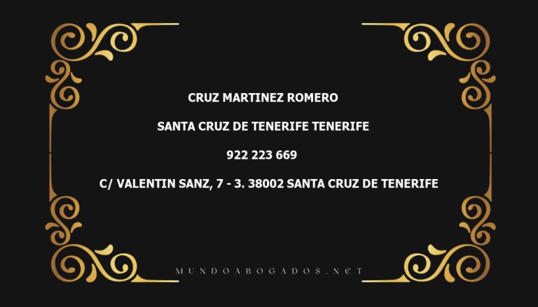 abogado Cruz Martinez Romero en la localidad de Santa Cruz de Tenerife