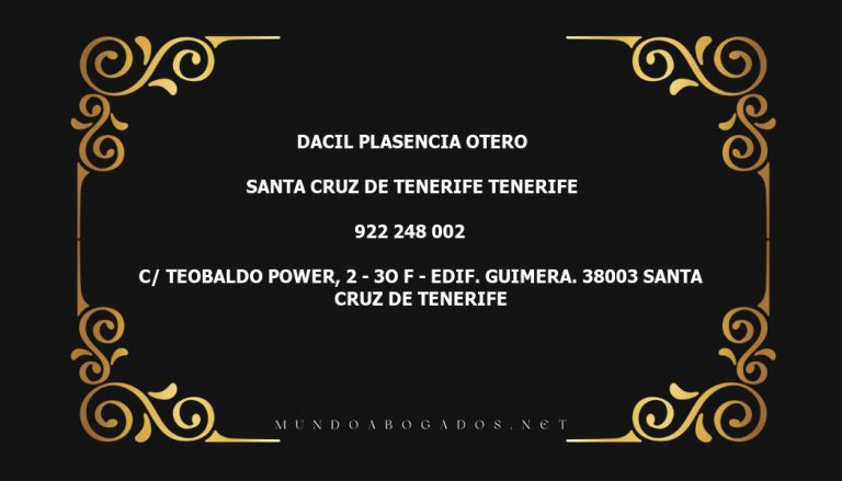 abogado Dacil Plasencia Otero en la localidad de Santa Cruz de Tenerife