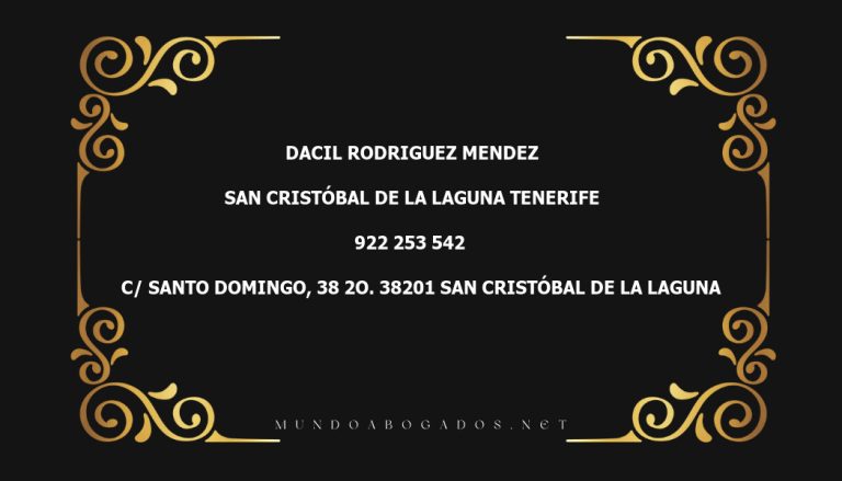 abogado Dacil Rodriguez Mendez en la localidad de San Cristóbal de La Laguna