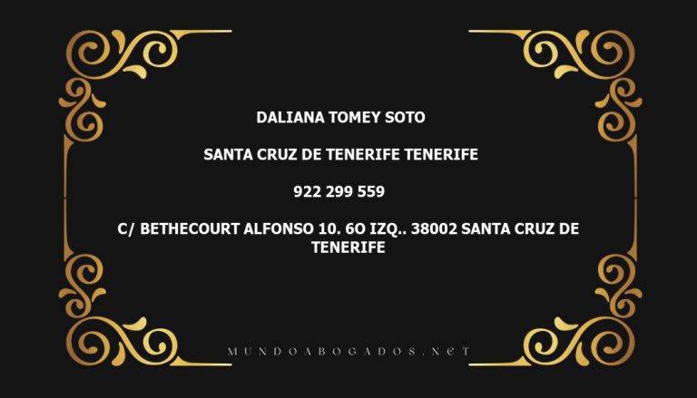 abogado Daliana Tomey Soto en la localidad de Santa Cruz de Tenerife