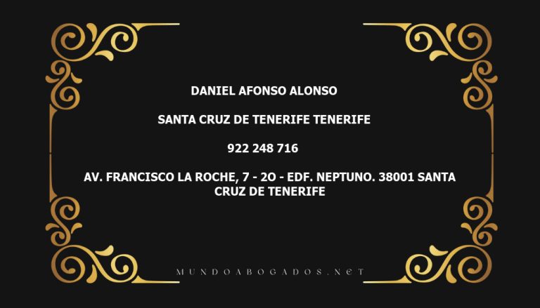 abogado Daniel Afonso Alonso en la localidad de Santa Cruz de Tenerife