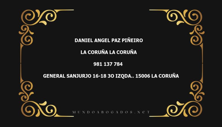 abogado Daniel Angel Paz Piñeiro en la localidad de La Coruña