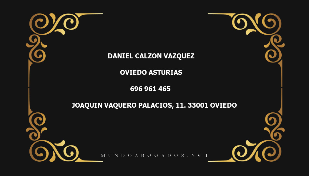 abogado Daniel Calzon Vazquez en la localidad de Oviedo