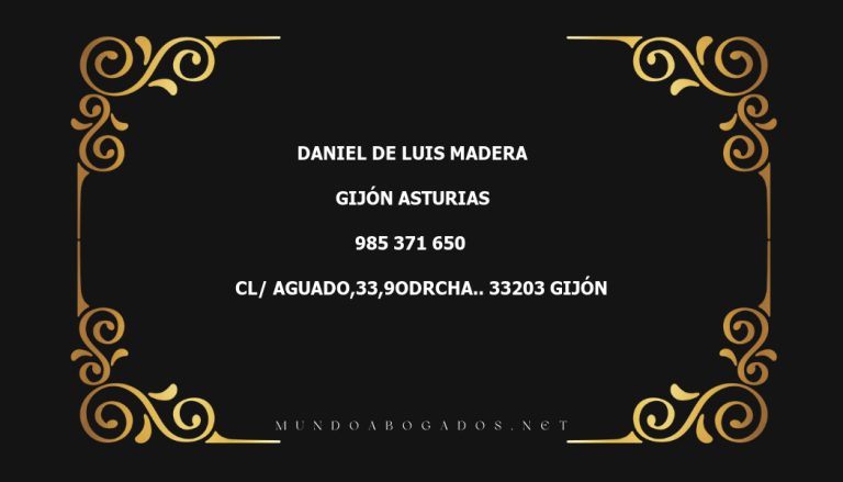 abogado Daniel De Luis Madera en la localidad de Gijón