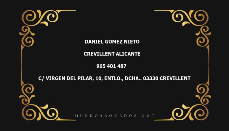 abogado Daniel Gomez Nieto en la localidad de Crevillent