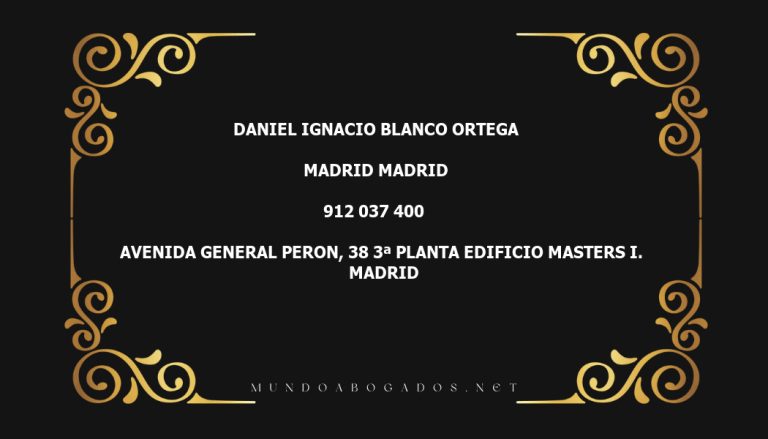 abogado Daniel Ignacio Blanco Ortega en la localidad de Madrid