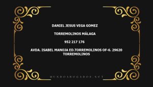 abogado Daniel Jesus Vega Gomez en la localidad de Torremolinos