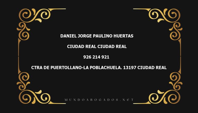 abogado Daniel Jorge Paulino Huertas en la localidad de Ciudad Real