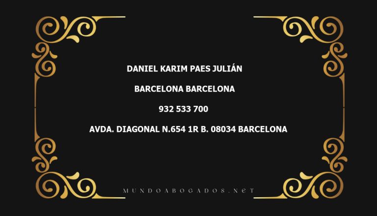 abogado Daniel Karim Paes Julián en la localidad de Barcelona