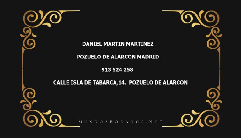 abogado Daniel Martin Martinez en la localidad de Pozuelo de Alarcon