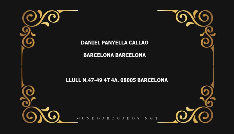 abogado Daniel Panyella Callao en la localidad de Barcelona