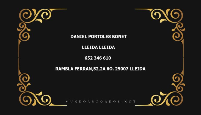 abogado Daniel Portoles Bonet en la localidad de Lleida