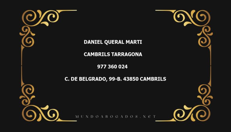 abogado Daniel Queral Marti en la localidad de Cambrils