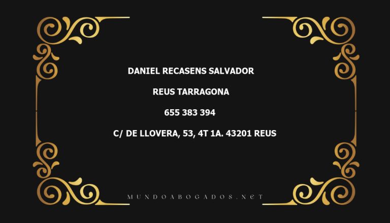 abogado Daniel Recasens Salvador en la localidad de Reus