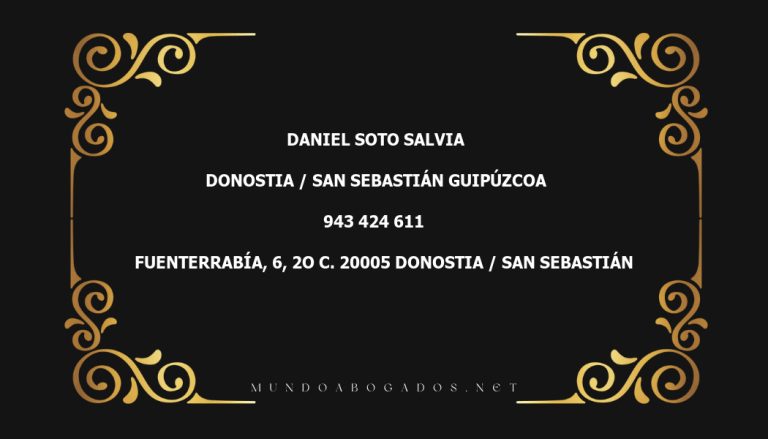 abogado Daniel Soto Salvia en la localidad de Donostia / San Sebastián