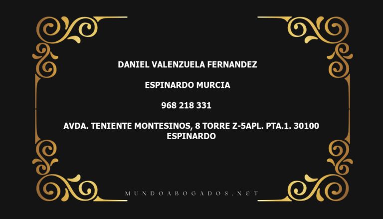 abogado Daniel Valenzuela Fernandez en la localidad de Espinardo