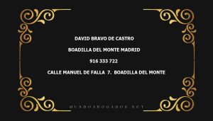 abogado David Bravo De Castro en la localidad de Boadilla del Monte