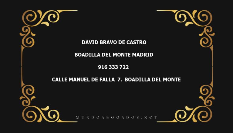 abogado David Bravo De Castro en la localidad de Boadilla del Monte