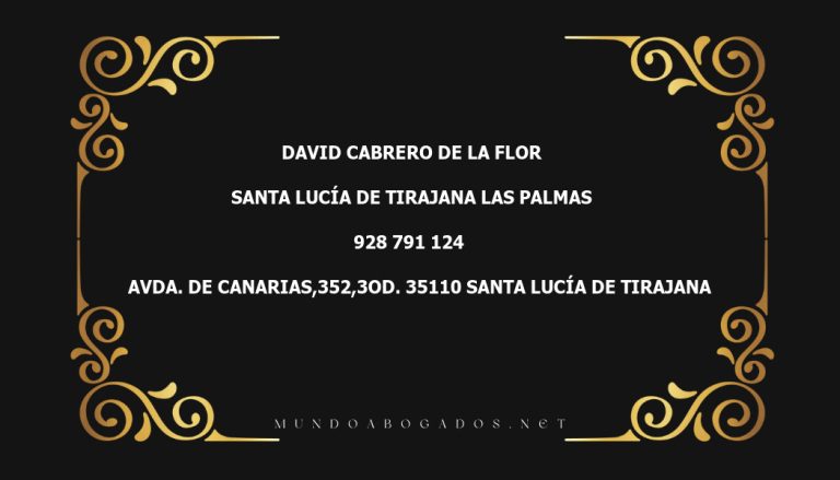 abogado David Cabrero De La Flor en la localidad de Santa Lucía de Tirajana