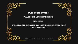 abogado David Cañete Garrido en la localidad de Valle de San Lorenzo