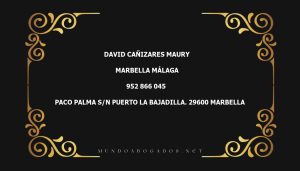 abogado David Cañizares Maury en la localidad de Marbella