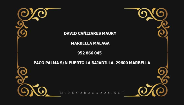 abogado David Cañizares Maury en la localidad de Marbella