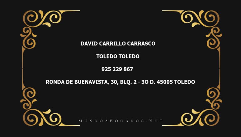 abogado David Carrillo Carrasco en la localidad de Toledo