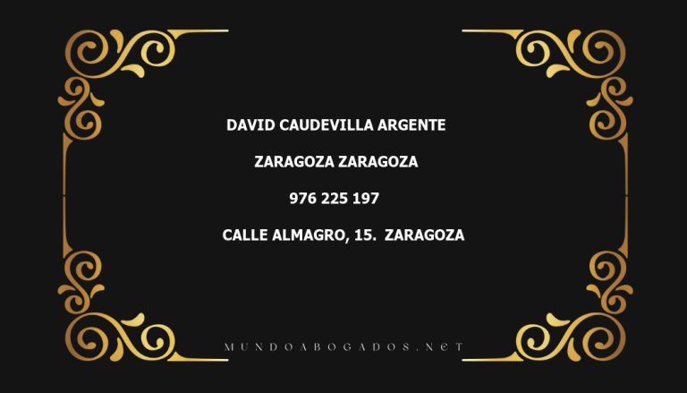 abogado David Caudevilla Argente en la localidad de Zaragoza