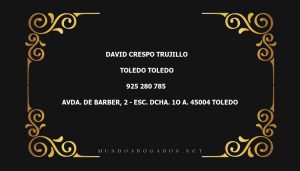 abogado David Crespo Trujillo en la localidad de Toledo