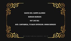 abogado David Del Campo Alonso en la localidad de Burgos