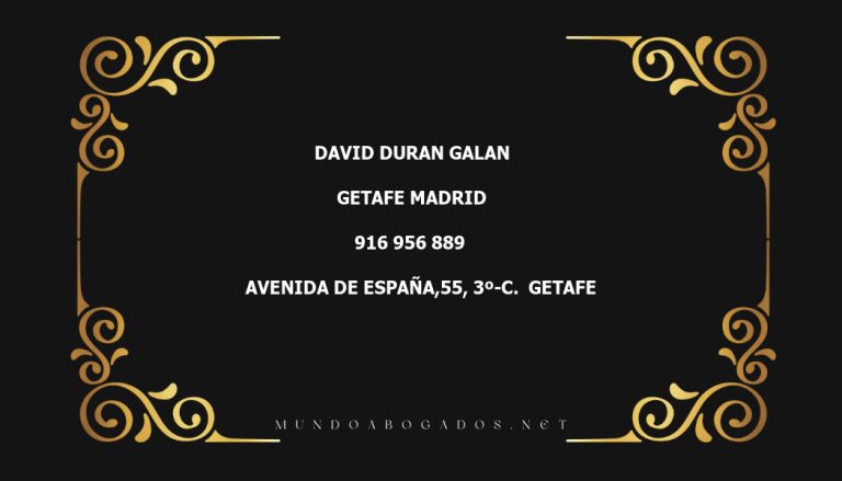 abogado David Duran Galan en la localidad de Getafe