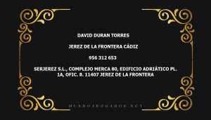 abogado David Duran Torres en la localidad de Jerez de la Frontera