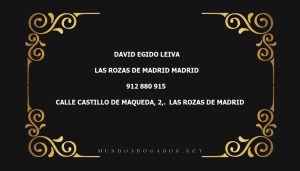 abogado David Egido Leiva en la localidad de Las Rozas de Madrid