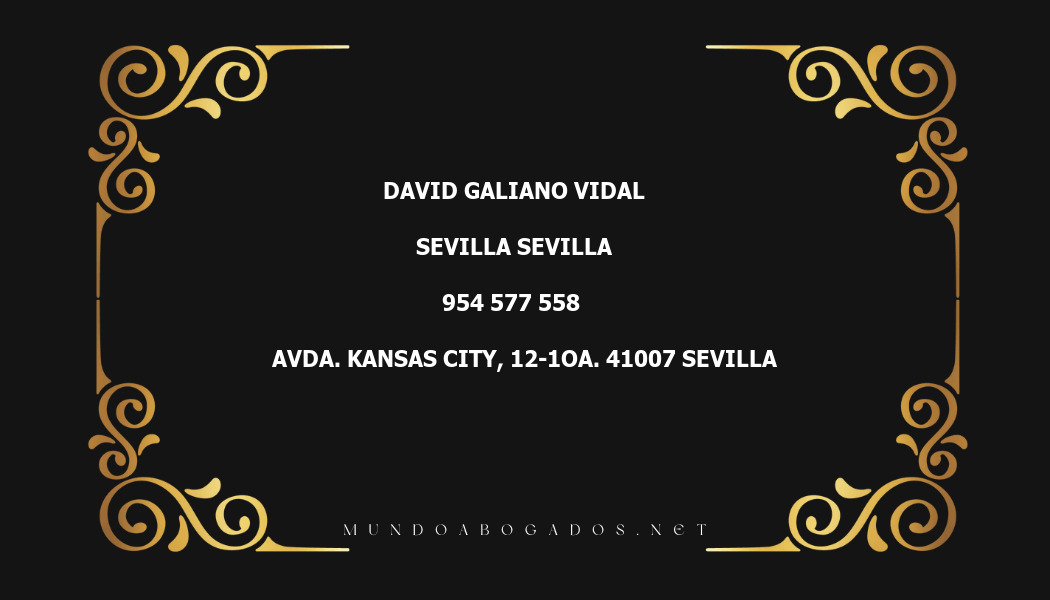 abogado David Galiano Vidal en la localidad de Sevilla