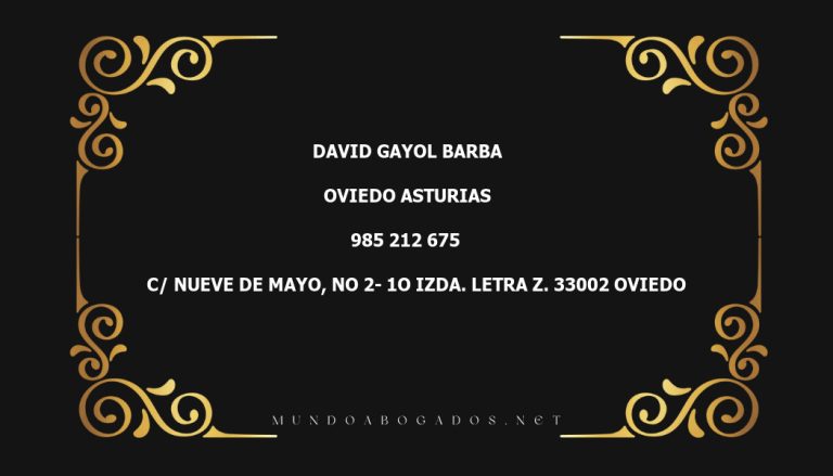 abogado David Gayol Barba en la localidad de Oviedo