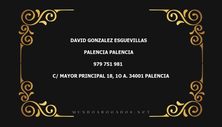 abogado David Gonzalez Esguevillas en la localidad de Palencia