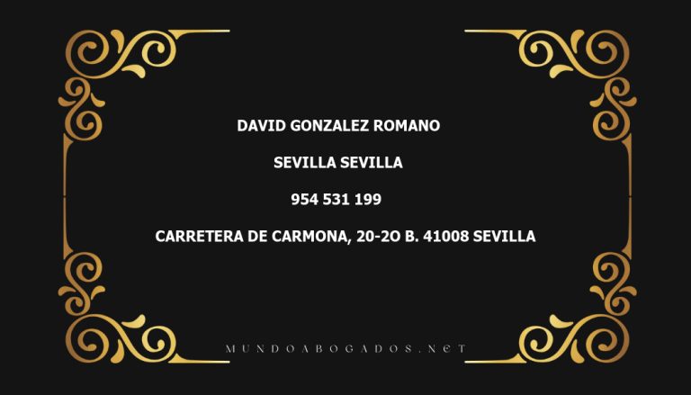 abogado David Gonzalez Romano en la localidad de Sevilla