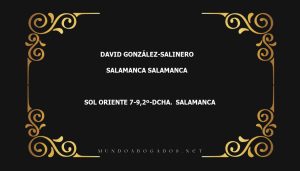 abogado David González-Salinero en la localidad de Salamanca