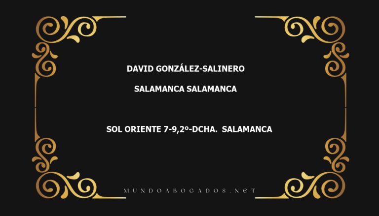 abogado David González-Salinero en la localidad de Salamanca