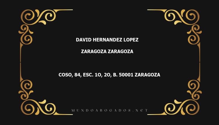 abogado David Hernandez Lopez en la localidad de Zaragoza