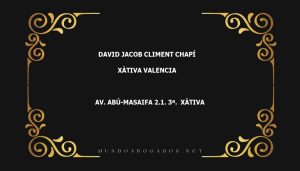 abogado David Jacob Climent Chapí en la localidad de Xàtiva