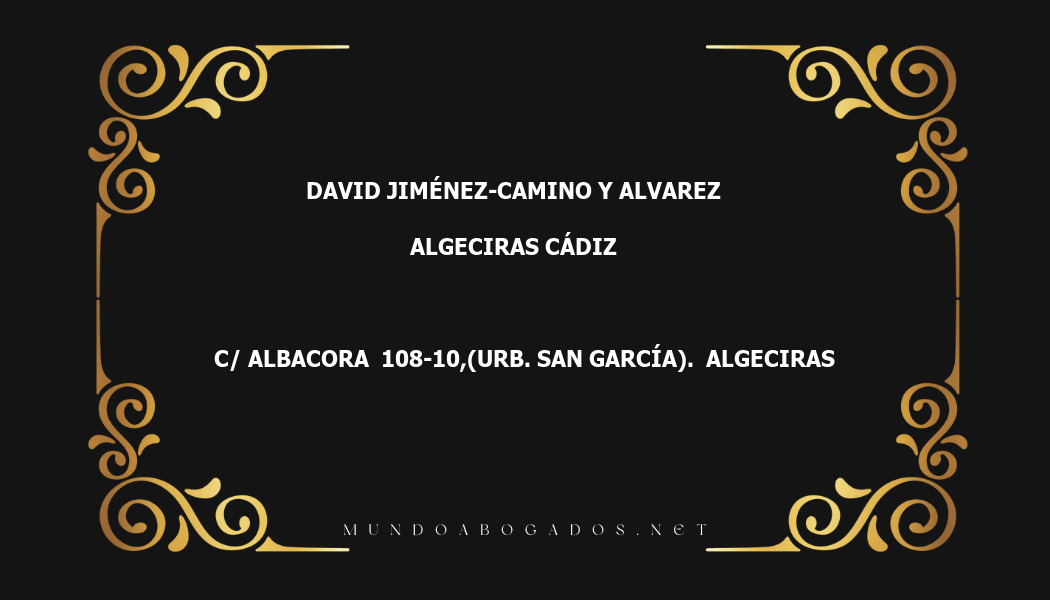 abogado David Jiménez-Camino Y Alvarez en la localidad de Algeciras