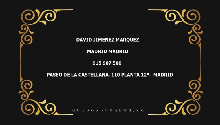 abogado David Jimenez Marquez en la localidad de Madrid