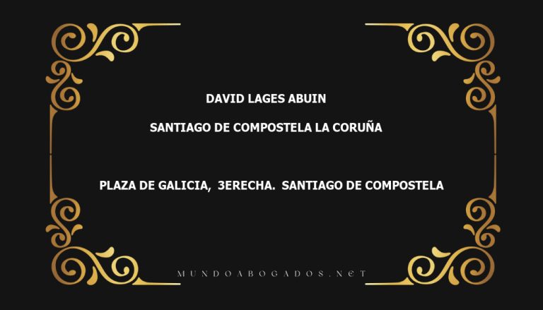 abogado David Lages Abuin en la localidad de Santiago de Compostela