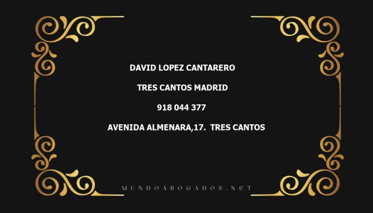 abogado David Lopez Cantarero en la localidad de Tres Cantos