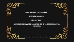 abogado David Lopez Estebaranz en la localidad de Segovia