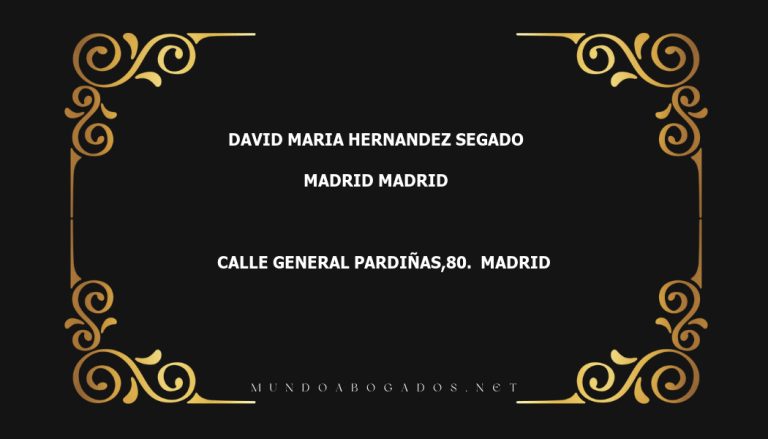 abogado David Maria Hernandez Segado en la localidad de Madrid