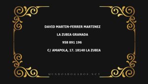 abogado David Martin-Ferrer Martinez en la localidad de La Zubia