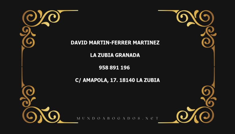 abogado David Martin-Ferrer Martinez en la localidad de La Zubia